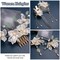 5PCS Camellia Flower Tassels Hairpin, Crystal Rhinestone Pearl Hair Clips Headpiece Hair Accessories
